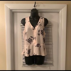 Reduced! Pink and black floral sleeveless top